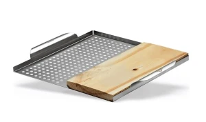 Wielofuncyjna taca ze stali szlachetnej z deską cedrową Napoleon (70026)
