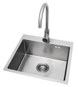 Zlew Jednokomorowy Stalowy z baterią duży Bull Premium Large (22391CE)