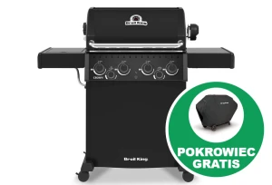 Grill Gazowy Broil King Crown 490 SHADOW Z Rożnem i Kuchenką Boczną (865183PL)