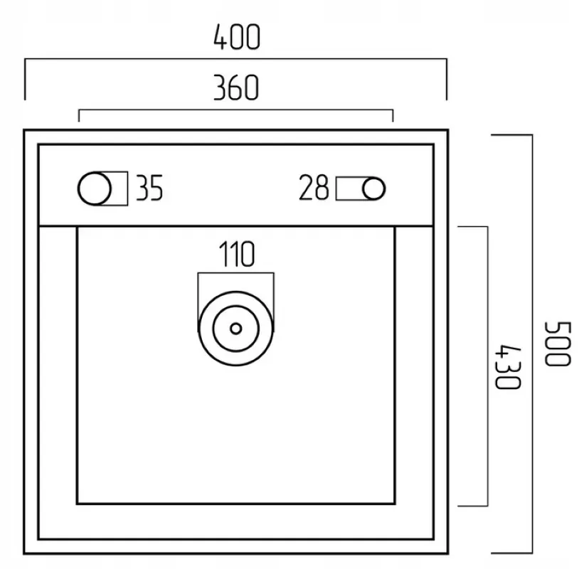 wymiary zlewu eri 40 inox